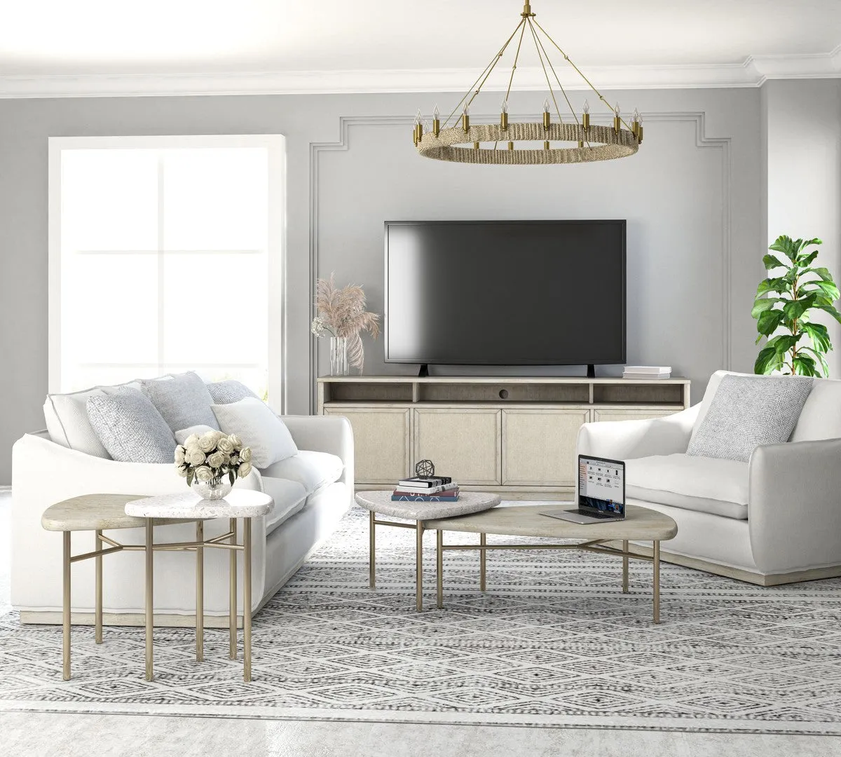 Cotiere 2 Piece Bunching End Tables - Beige