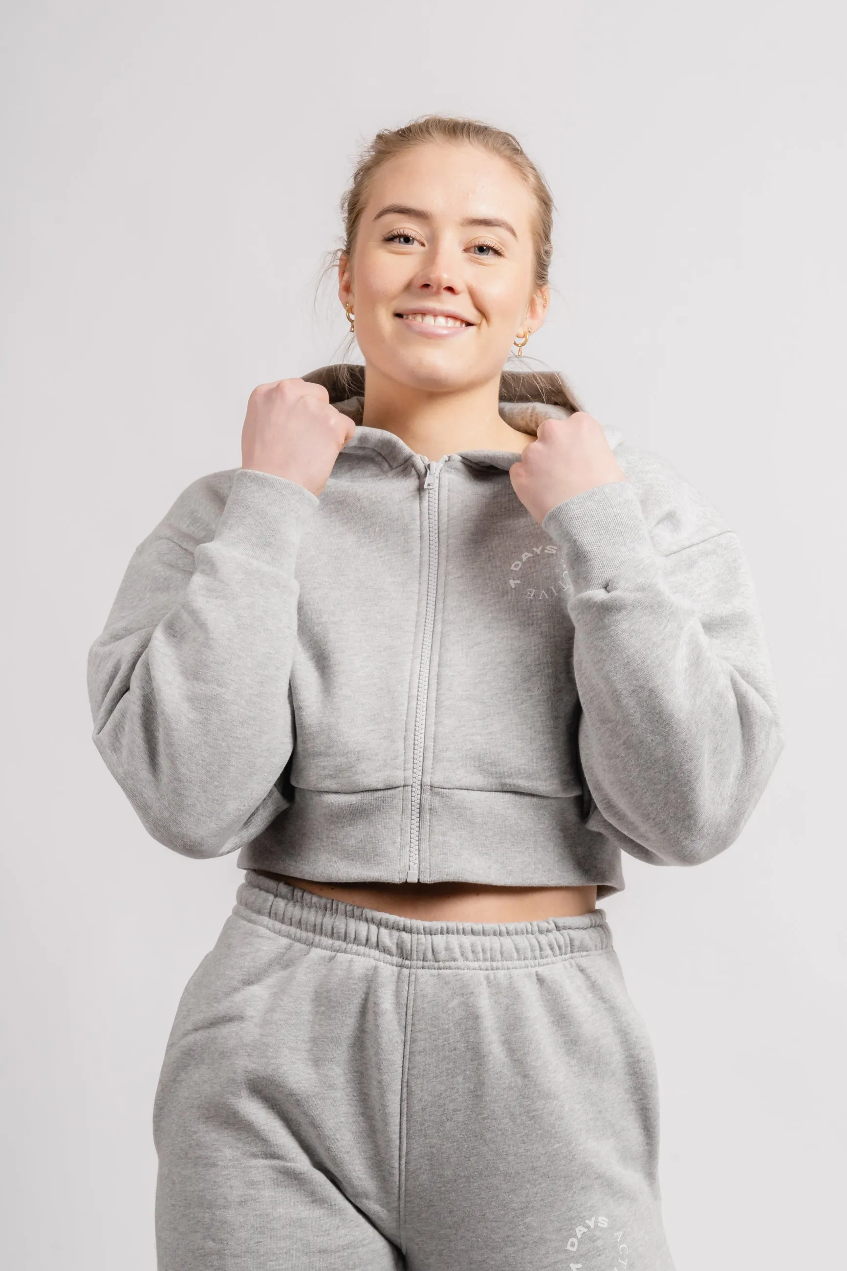 Cropped Hoodie - Heather Grey