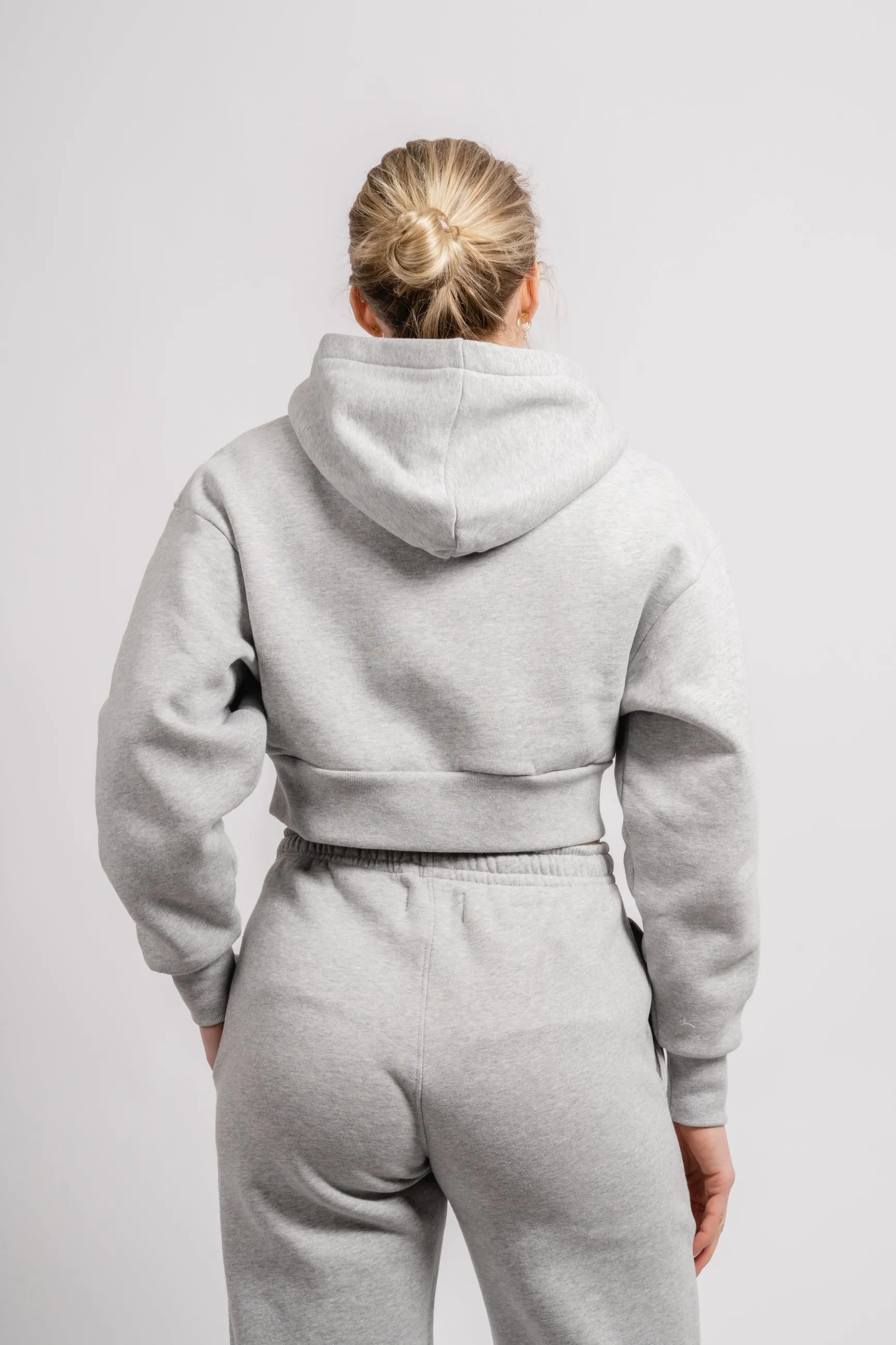 Cropped Hoodie - Heather Grey