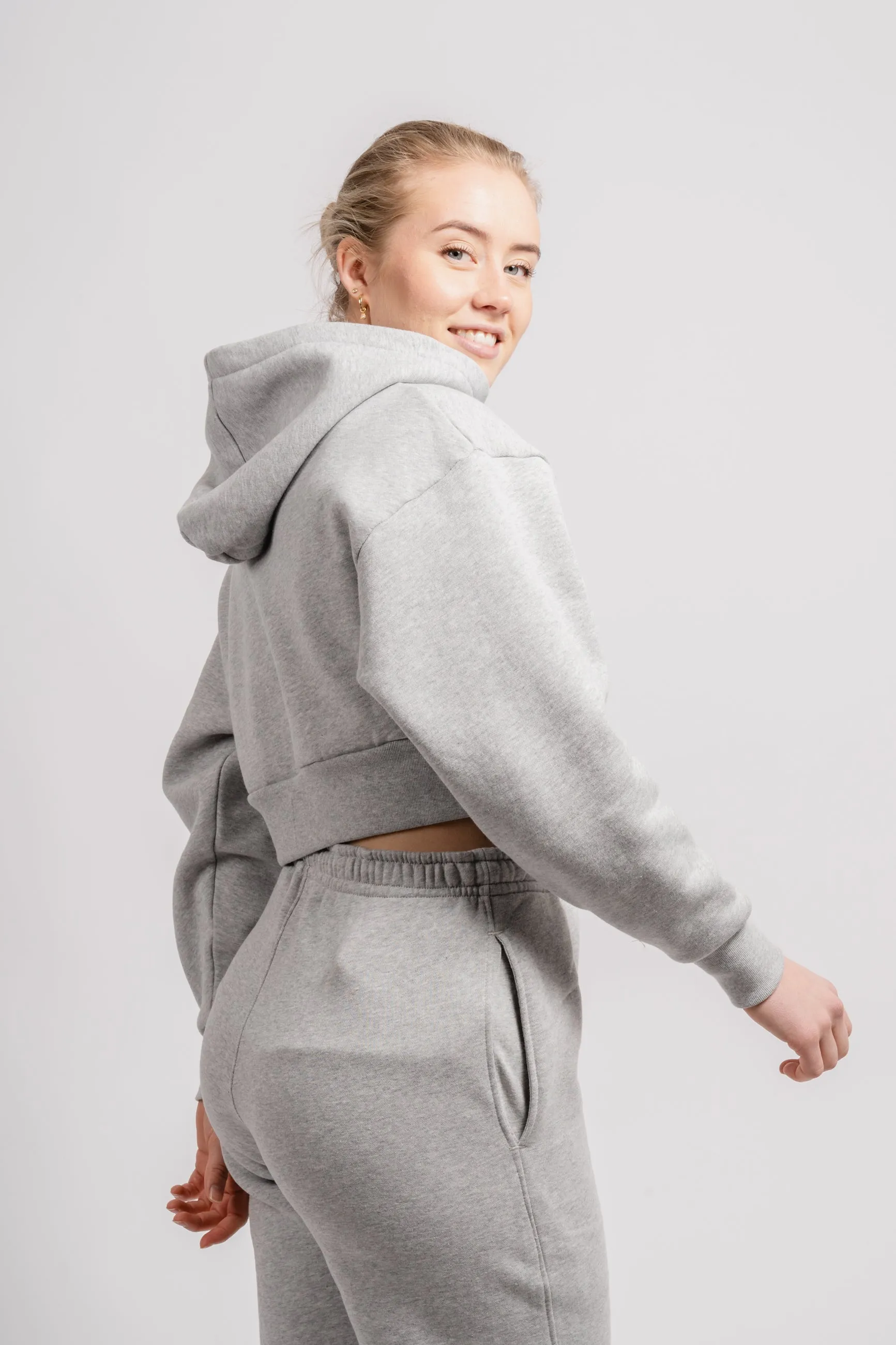 Cropped Hoodie - Heather Grey