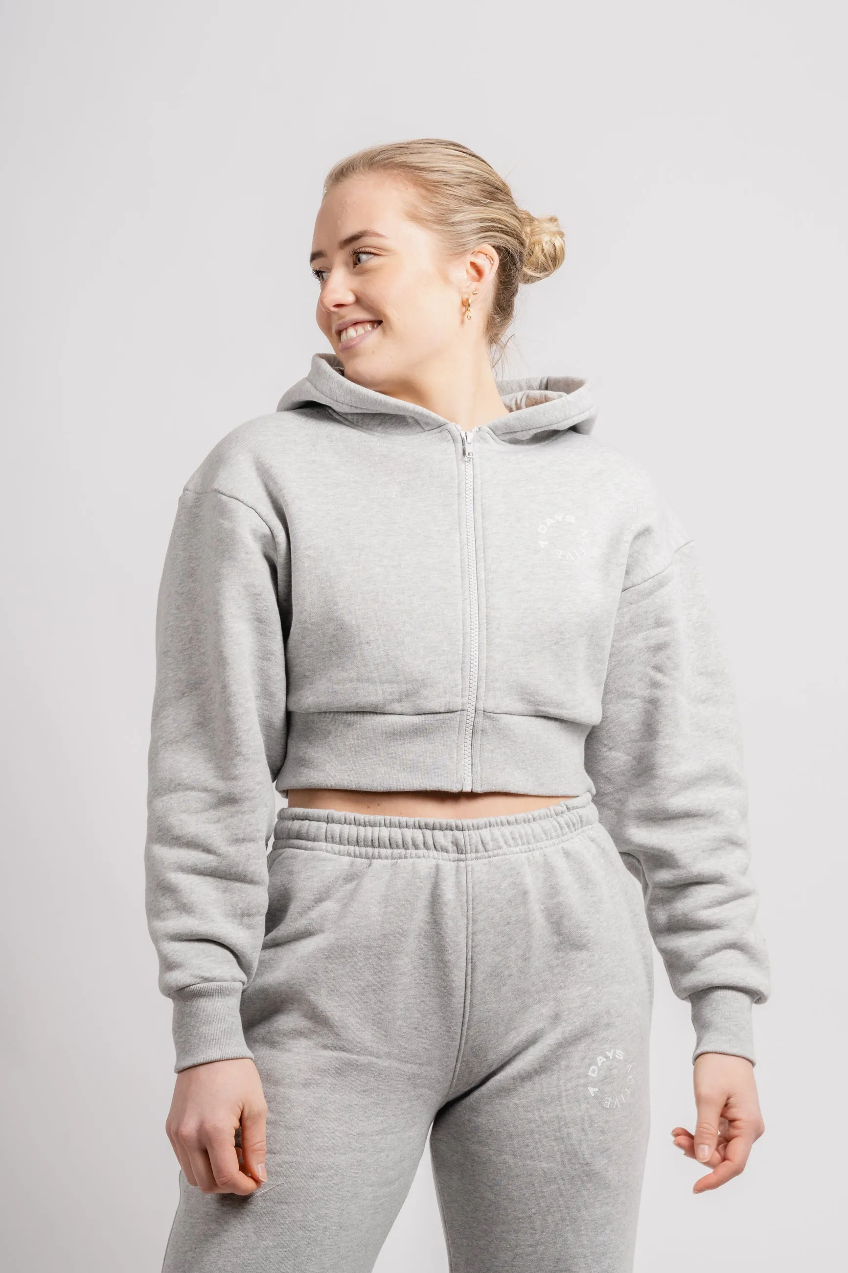 Cropped Hoodie - Heather Grey