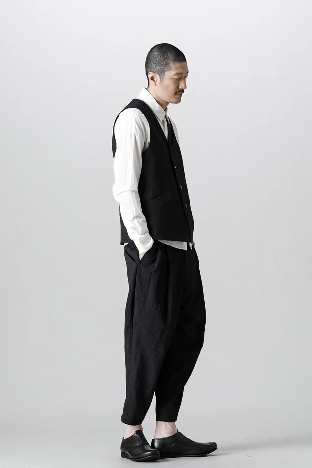 Cropped pants shrink wool stripe