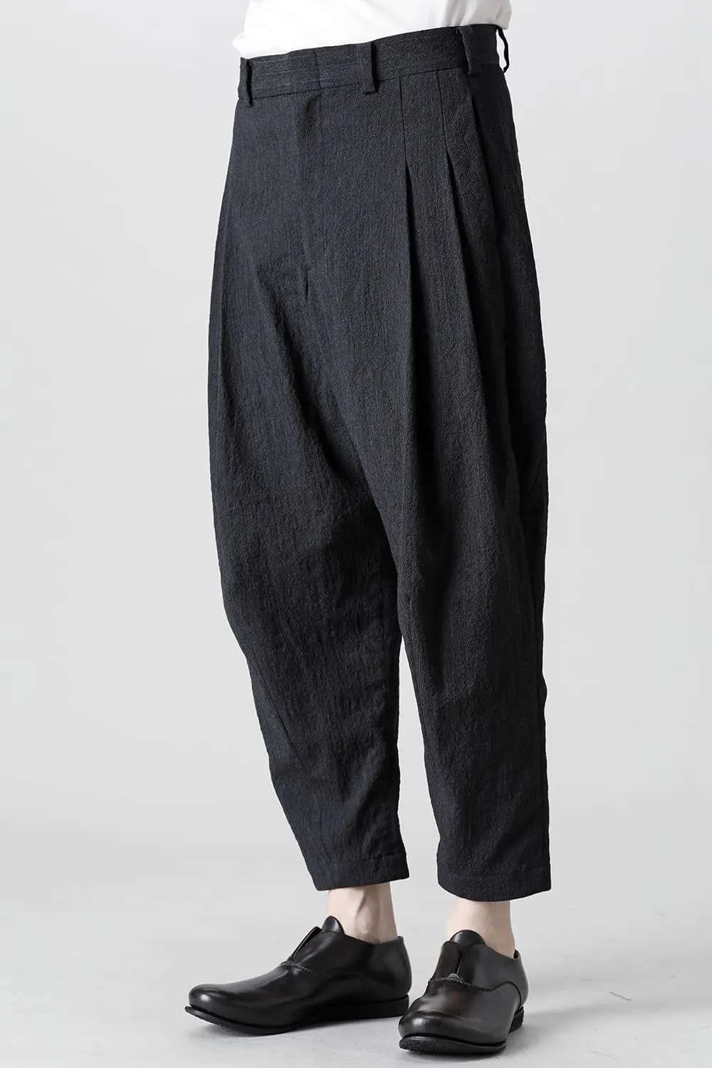 Cropped pants shrink wool stripe
