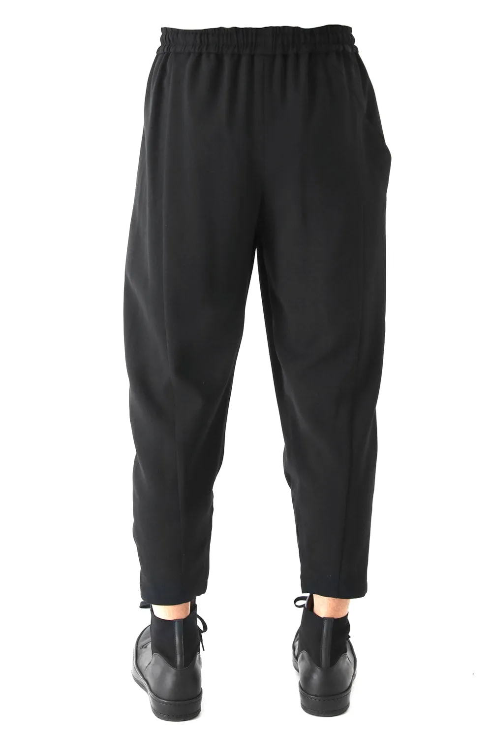 Cropped Pants Wool Pique Black