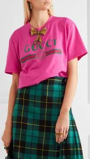 Crystal-Bow Cotton T-shirt