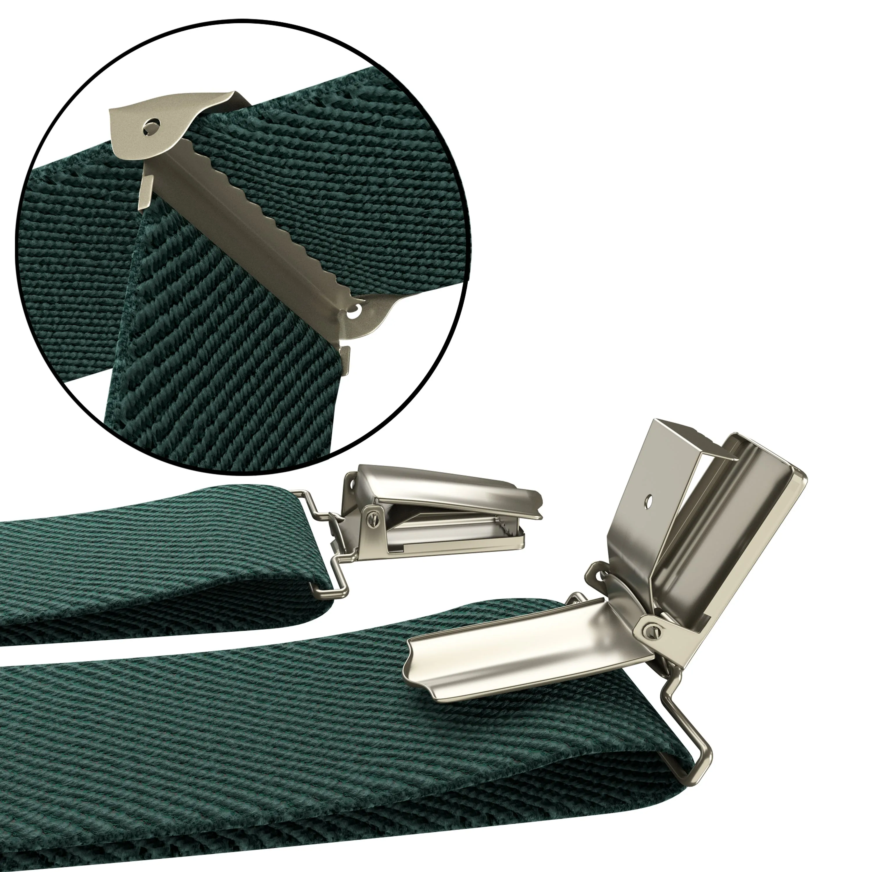 Dark Green Slim Suspenders for Men & Women Boys & Girls Y-back Shape 1 inch wide