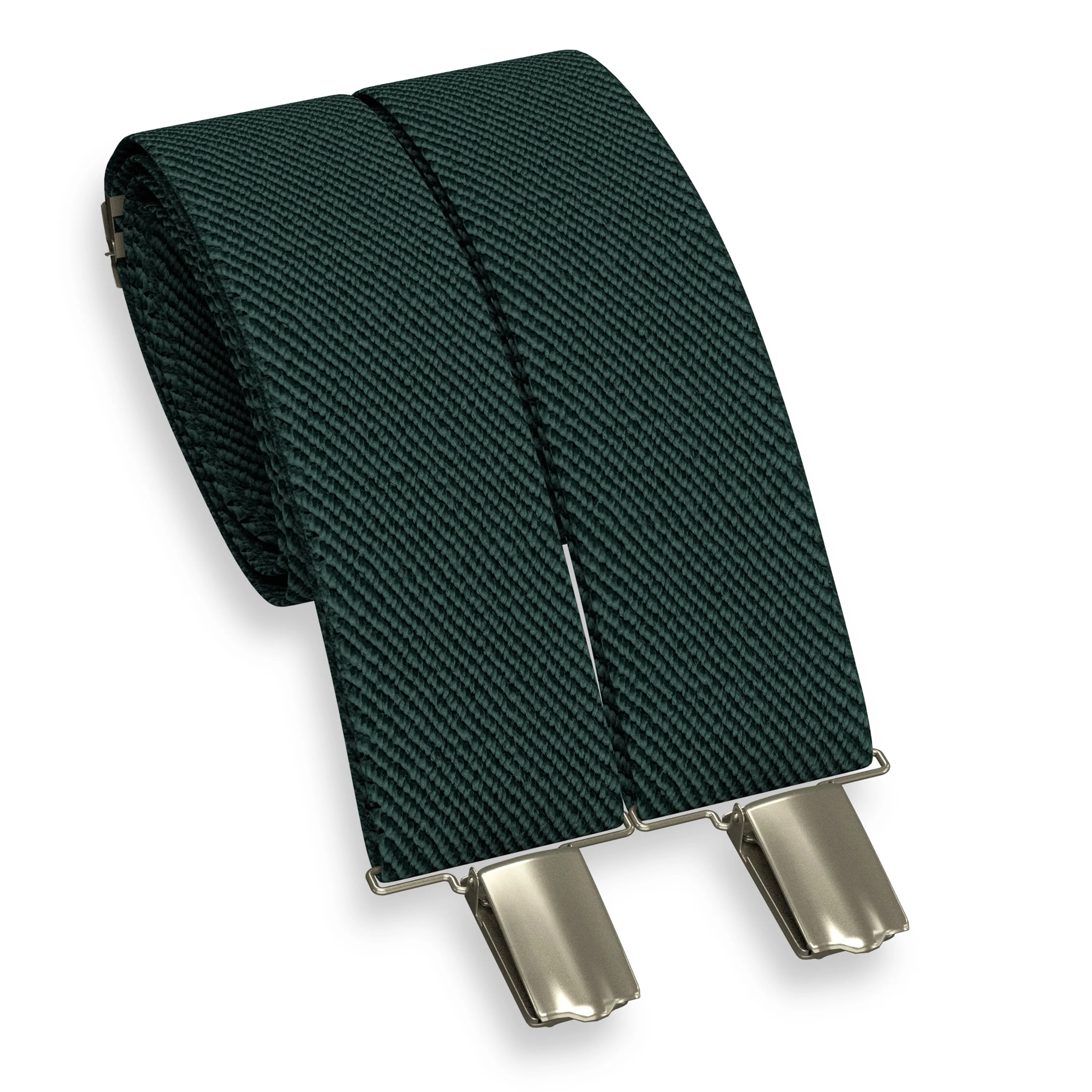 Dark Green Slim Suspenders for Men & Women Boys & Girls Y-back Shape 1 inch wide