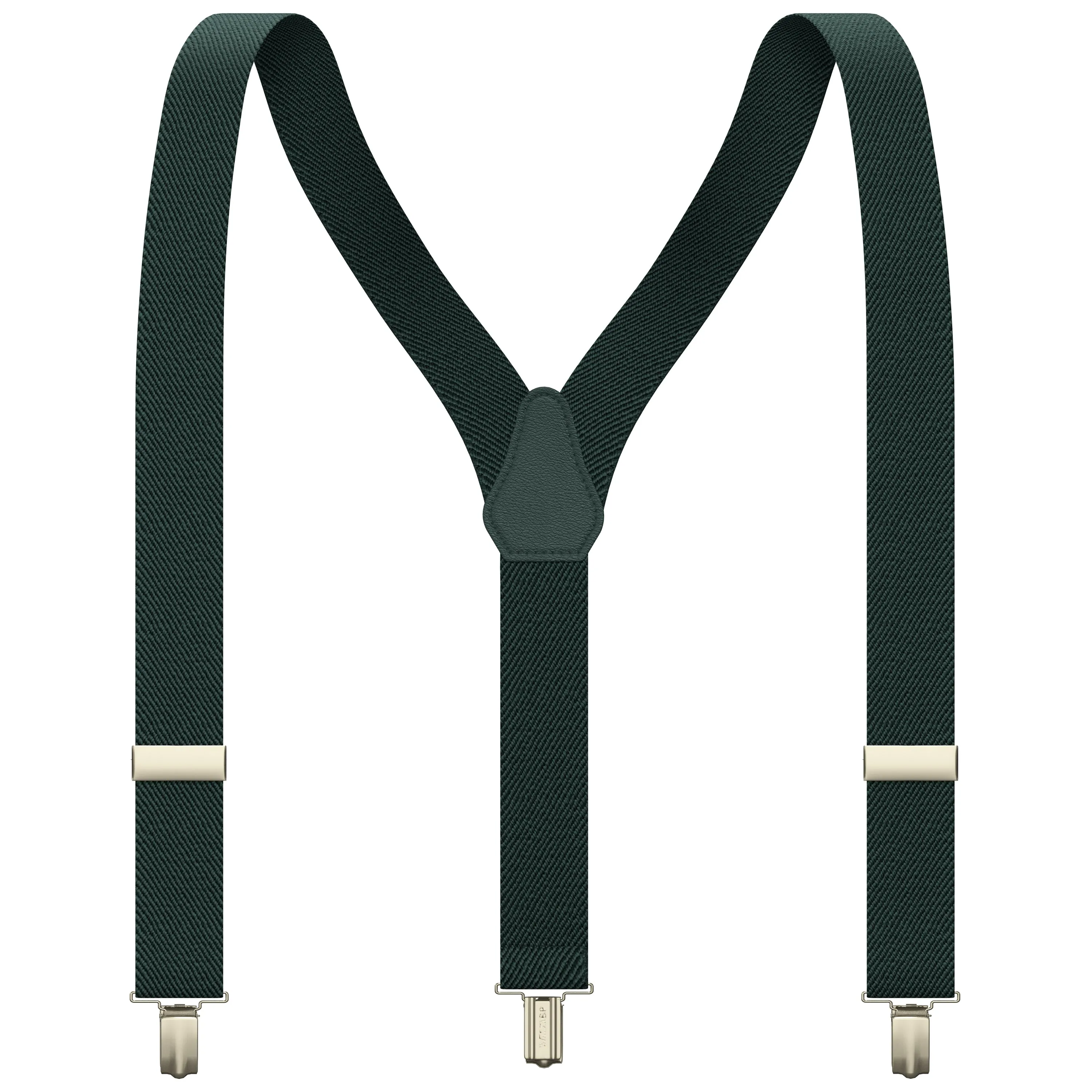 Dark Green Slim Suspenders for Men & Women Boys & Girls Y-back Shape 1 inch wide