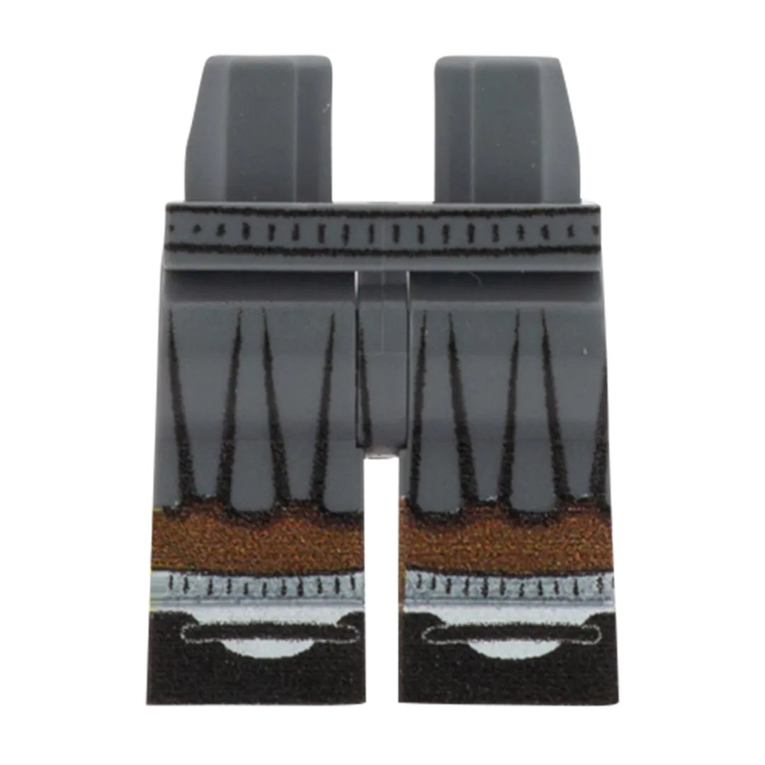 Dark Grey School Skirt (Various Skin Tones) - Printed Minifigure Legs