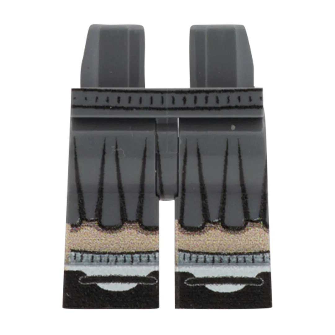 Dark Grey School Skirt (Various Skin Tones) - Printed Minifigure Legs