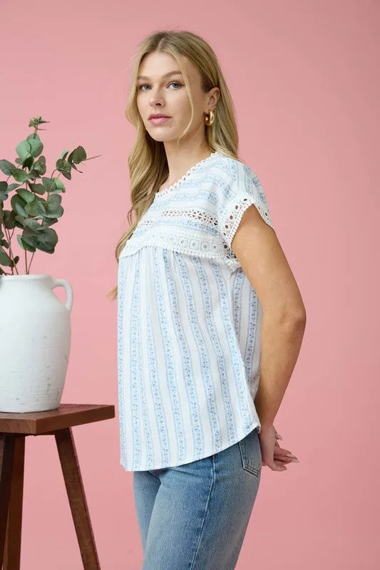 Delicate Lace-Trimmed Blouse