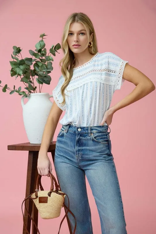 Delicate Lace-Trimmed Blouse