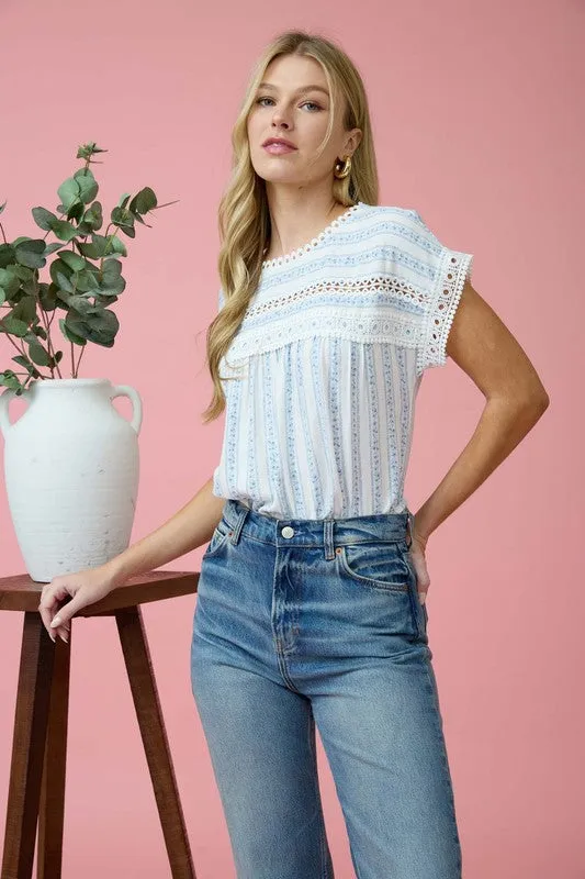 Delicate Lace-Trimmed Blouse