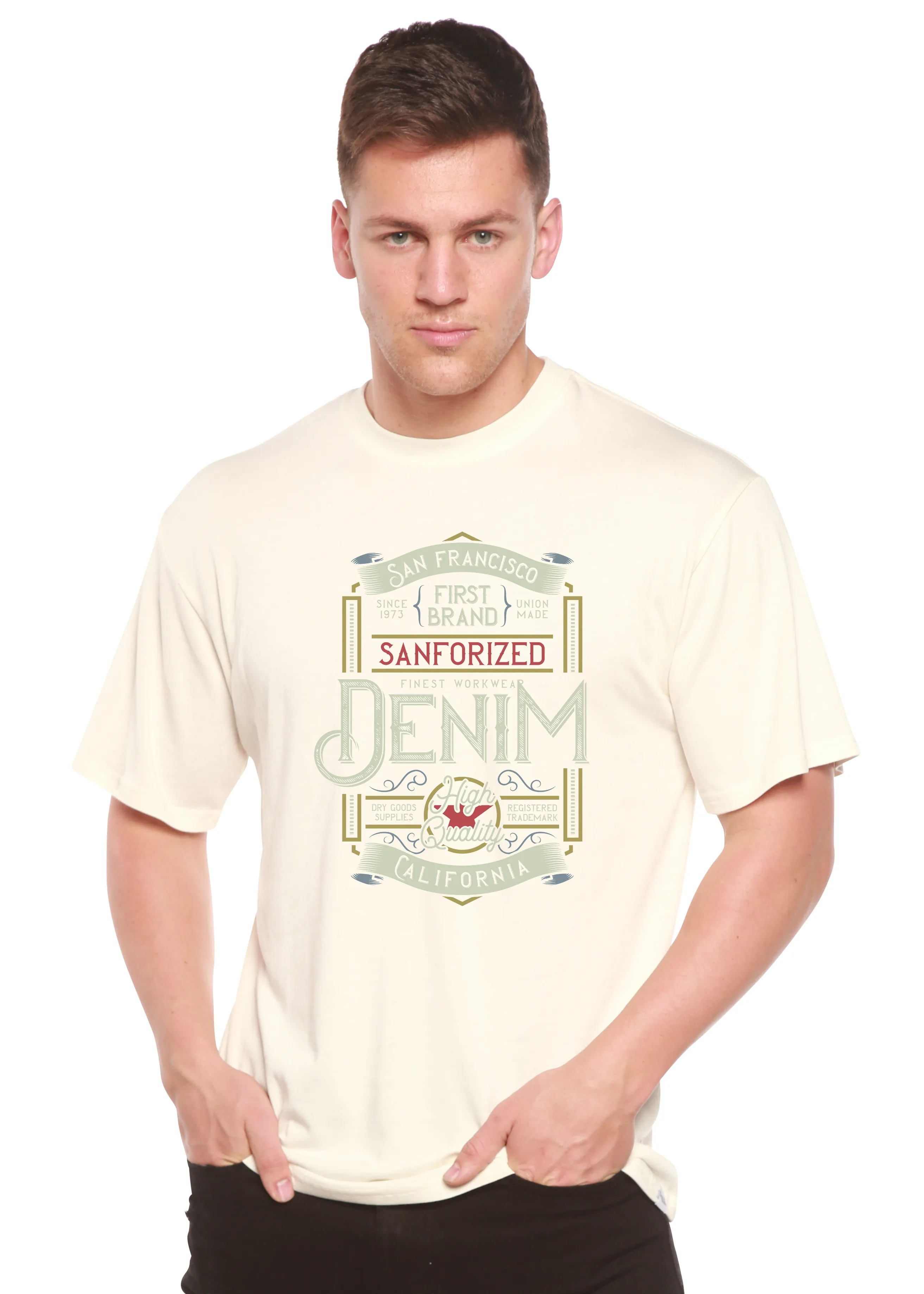 Denim California Men's Bamboo Viscose/Organic Cotton Short Sleeve Graphic T-Shirt