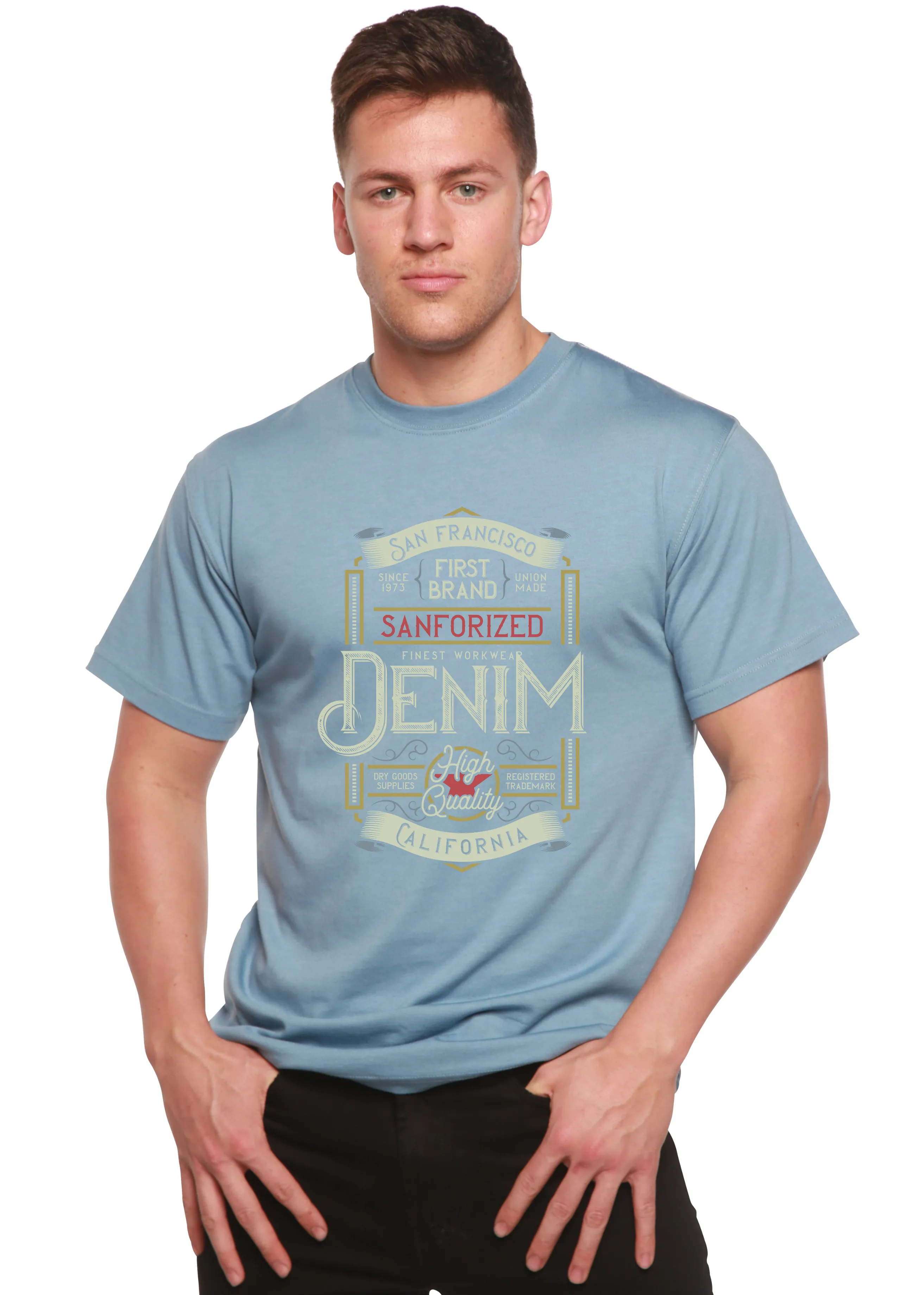 Denim California Men's Bamboo Viscose/Organic Cotton Short Sleeve Graphic T-Shirt