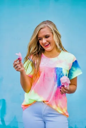 Dixie Tie Dye Embroidered Top