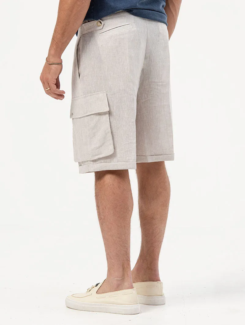 ELWIN CARGO SHORTS IN BEIGE