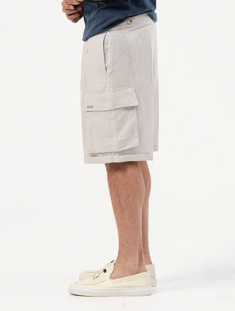 ELWIN CARGO SHORTS IN BEIGE