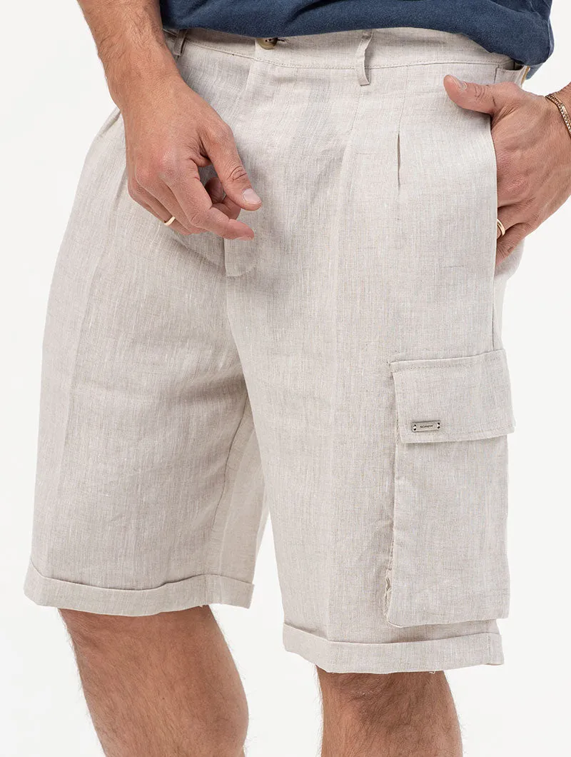 ELWIN CARGO SHORTS IN BEIGE