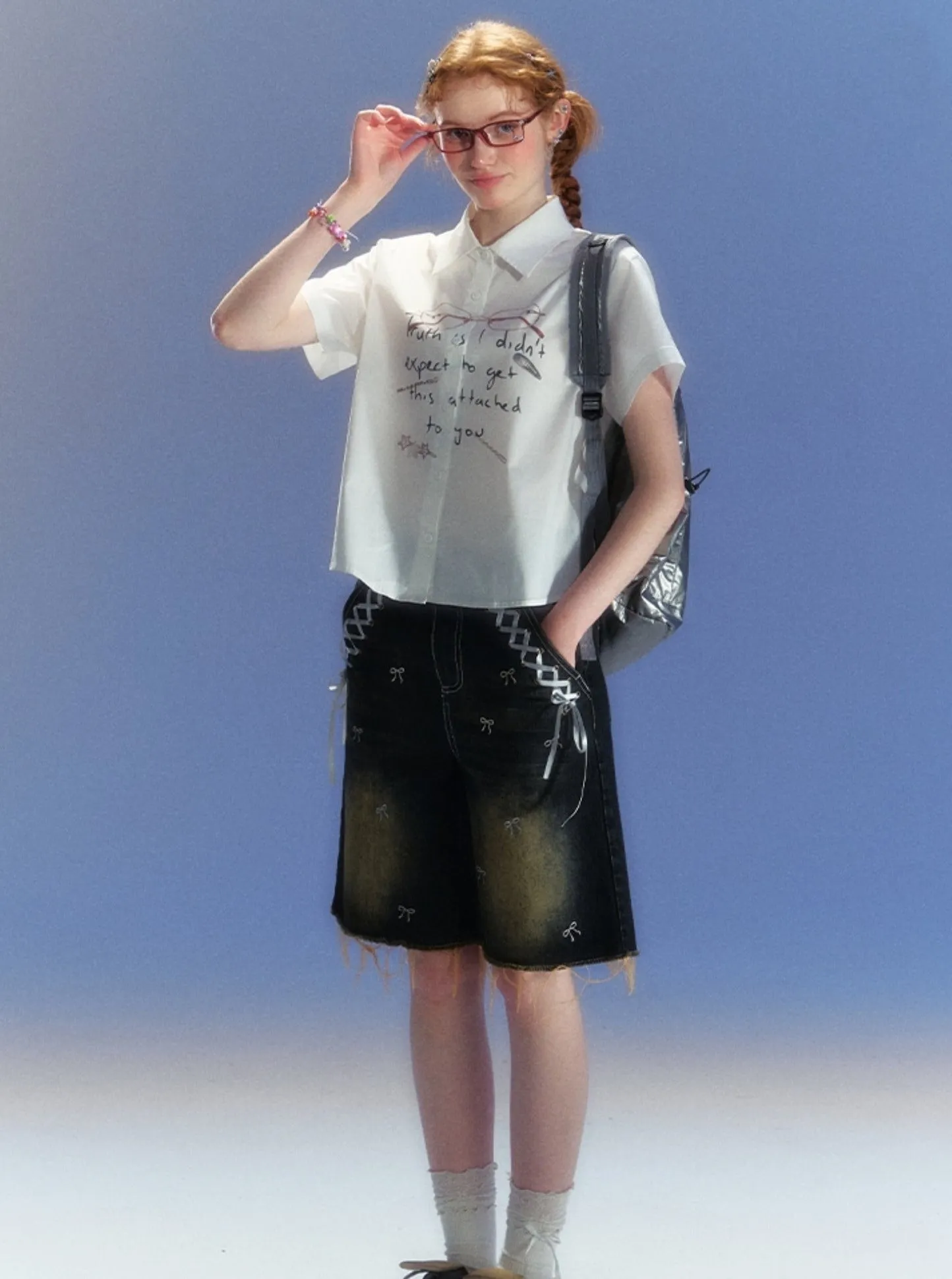 Embroidered Cropped Pants