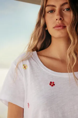 Embroidered Slub Top