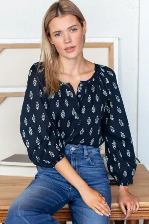 EMERSON FRY Frances Blouse 2 in Marguerite 2 Organic