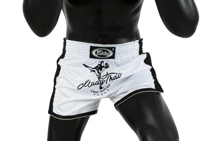 Fairtex White Slim Cut Muay Thai Boxing Short
