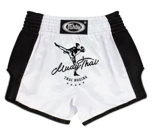 Fairtex White Slim Cut Muay Thai Boxing Short