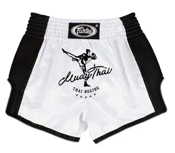 Fairtex White Slim Cut Muay Thai Boxing Short