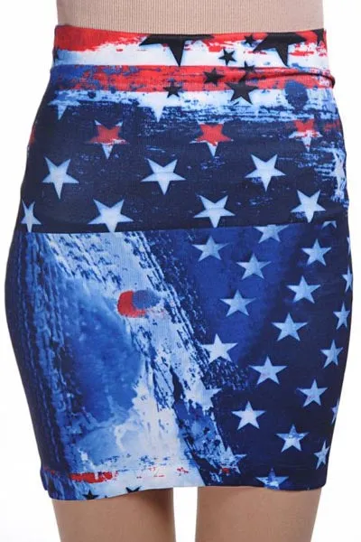 Flag Printed Imitation Jeans