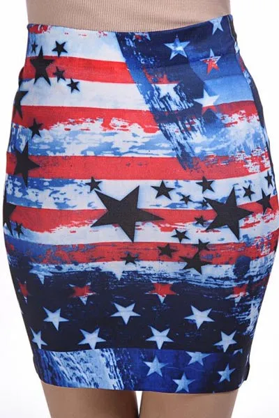 Flag Printed Imitation Jeans