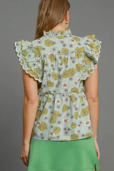 Floral Print Peplum Top
