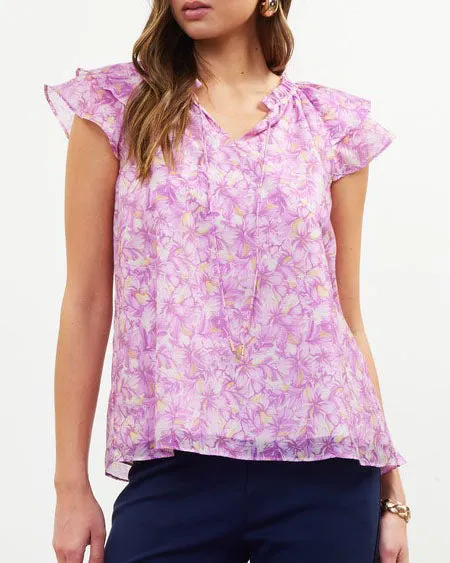 Floral Print Top - Lilac