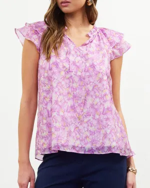 Floral Print Top - Lilac
