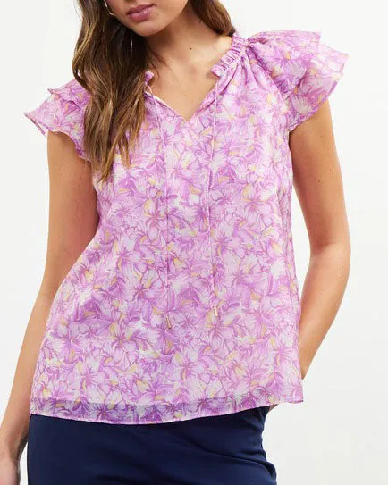 Floral Print Top - Lilac