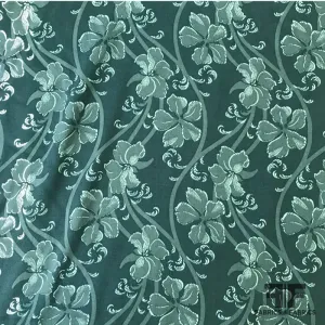 Floral Printed Rayon Twill - Green / Teal