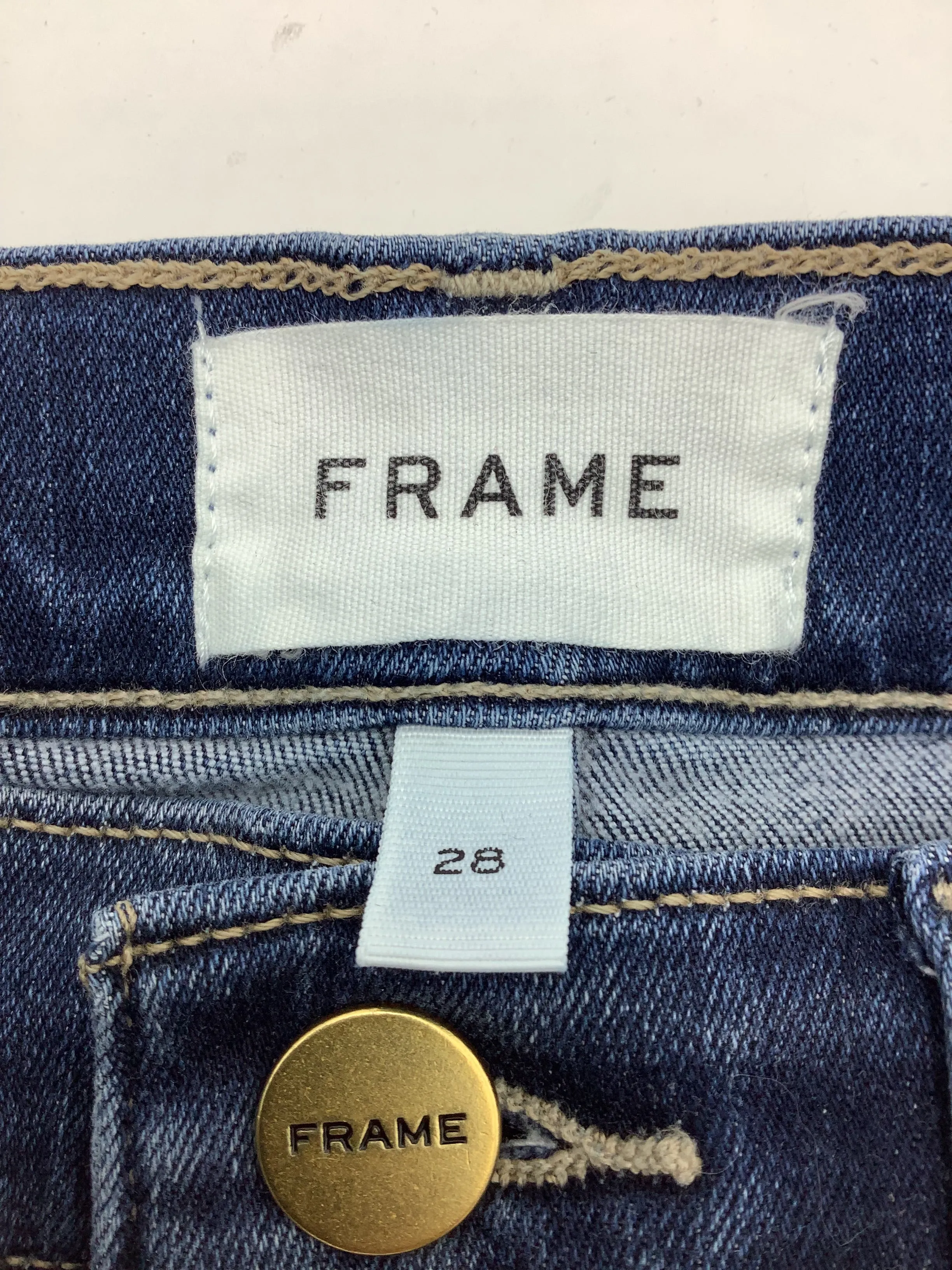 Frame Mid Rise Straight Leg Jeans Size: M, 28