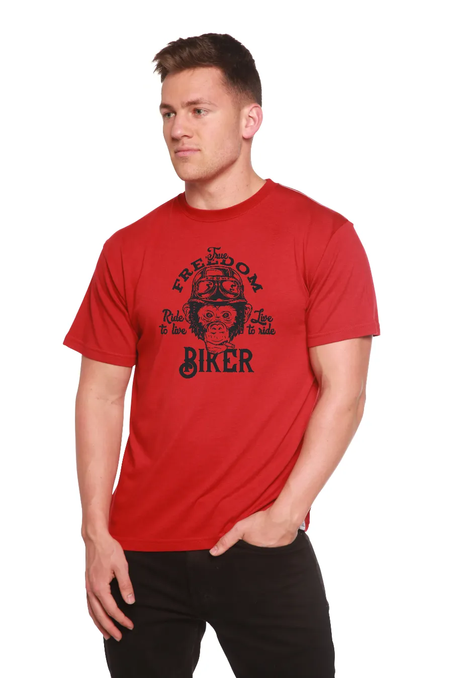 Freedom Biker Men's Bamboo Viscose/Organic Cotton Short Sleeve Graphic T-Shirt
