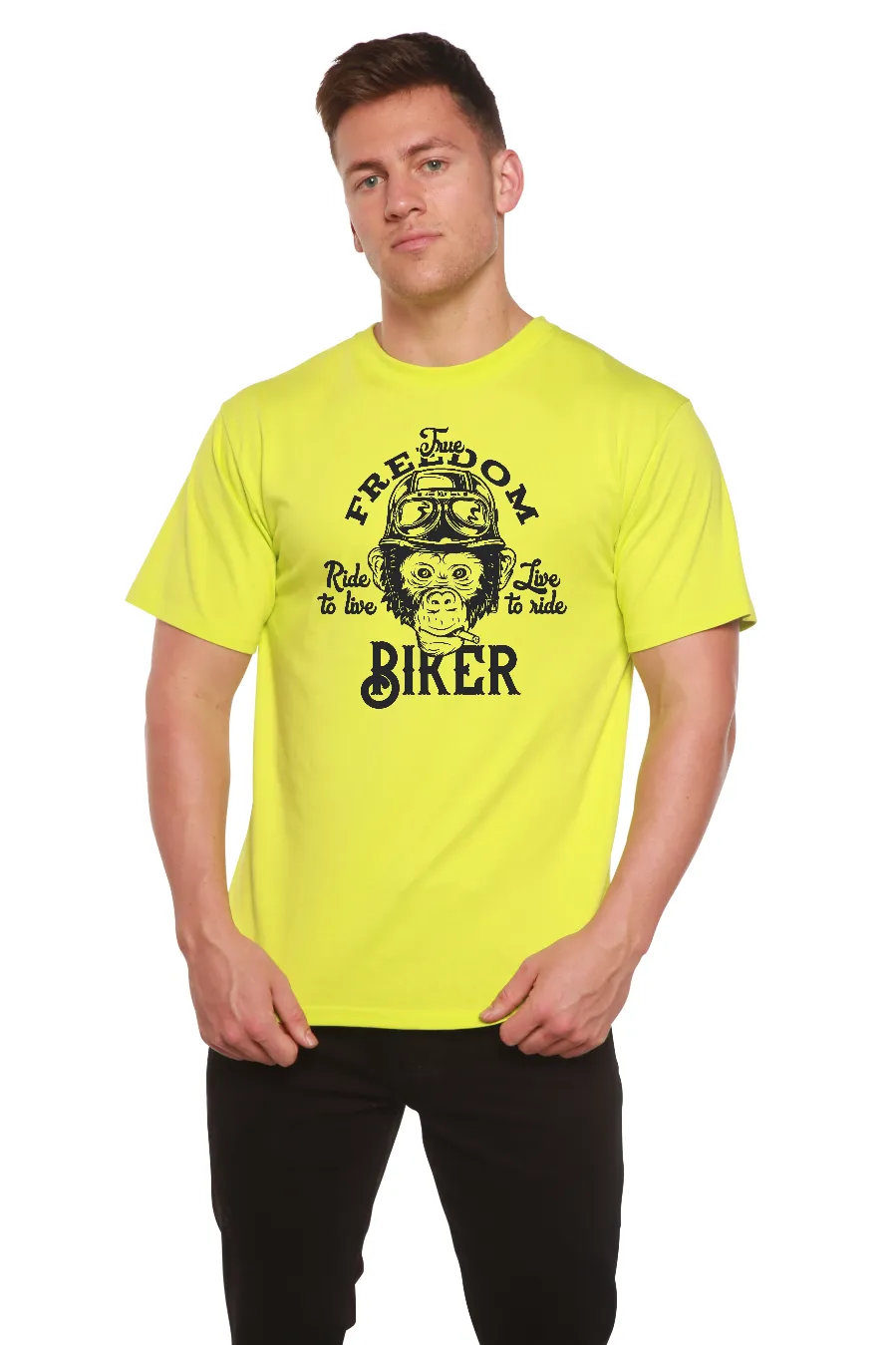 Freedom Biker Men's Bamboo Viscose/Organic Cotton Short Sleeve Graphic T-Shirt