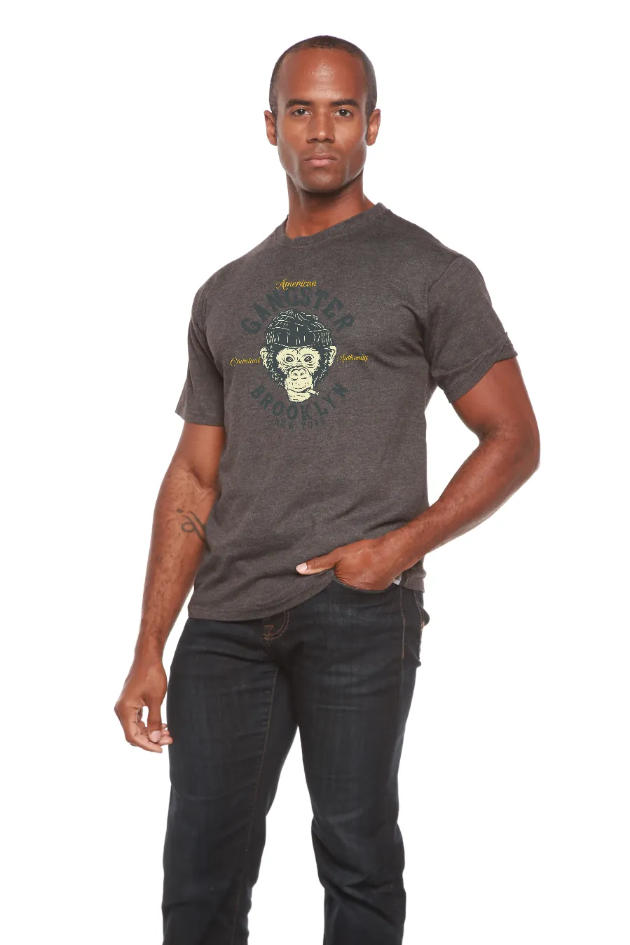 Gangster Brooklyn Men's Bamboo Viscose/Organic Cotton Short Sleeve Graphic T-Shirt
