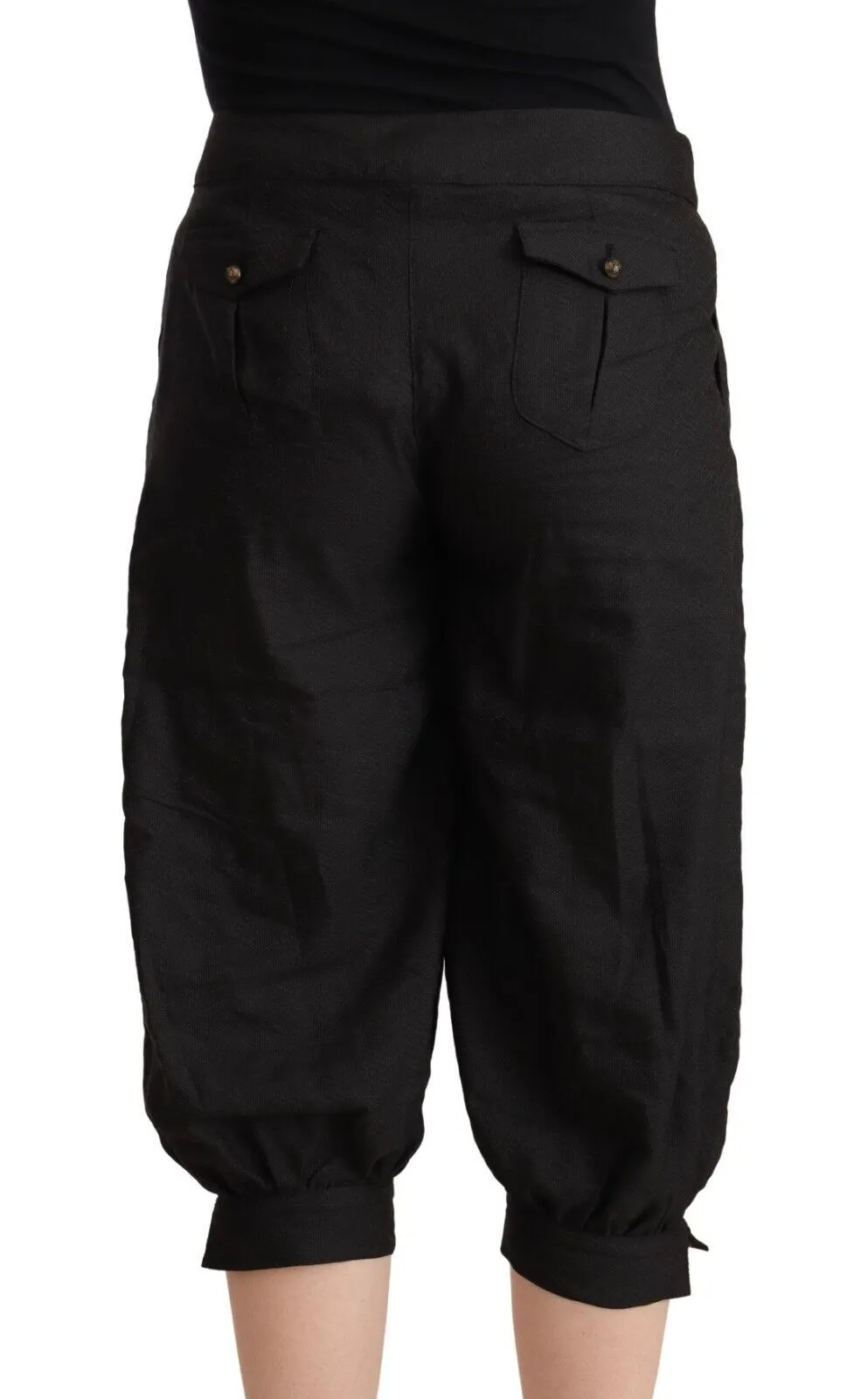 GF Ferre Black Viscose Cropped Harem Pants