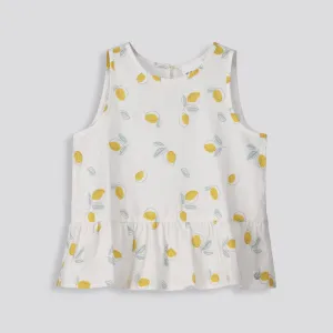 Girls Peplum Tank Top _ 155384 _ Milk