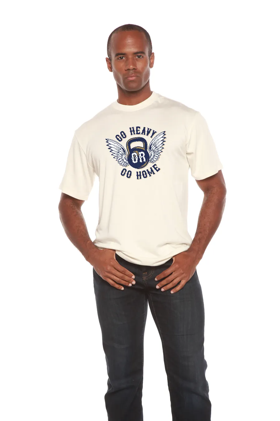 GO HEAVY Men's Bamboo Viscose/Organic Cotton Short Sleeve Graphic T-Shirt