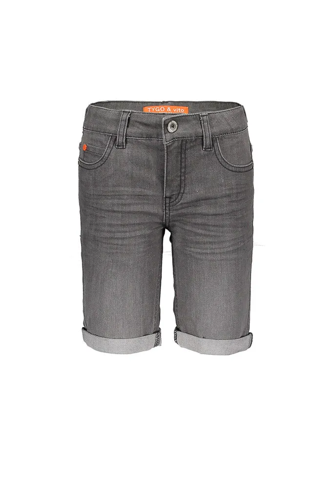 Grey Denim Shorts