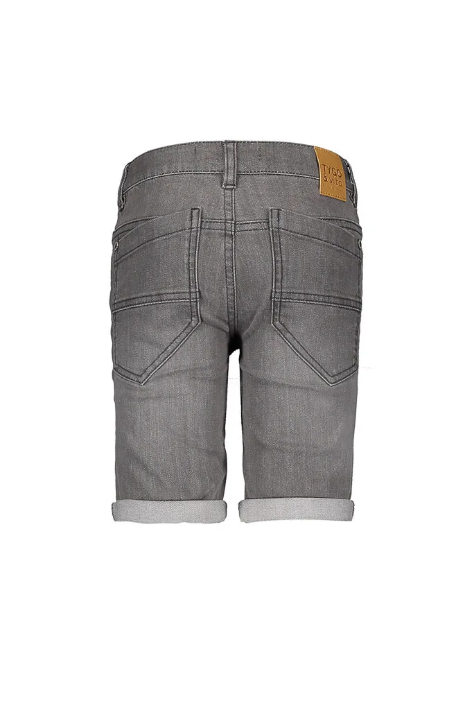 Grey Denim Shorts