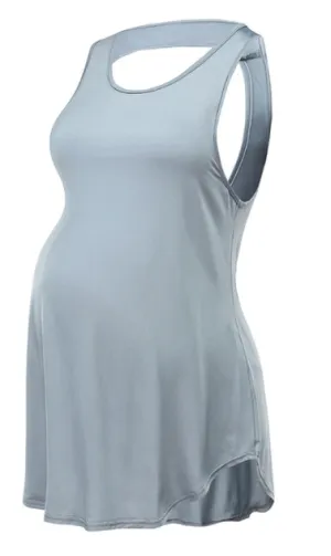 Grey Open Back Maternity Tank Top