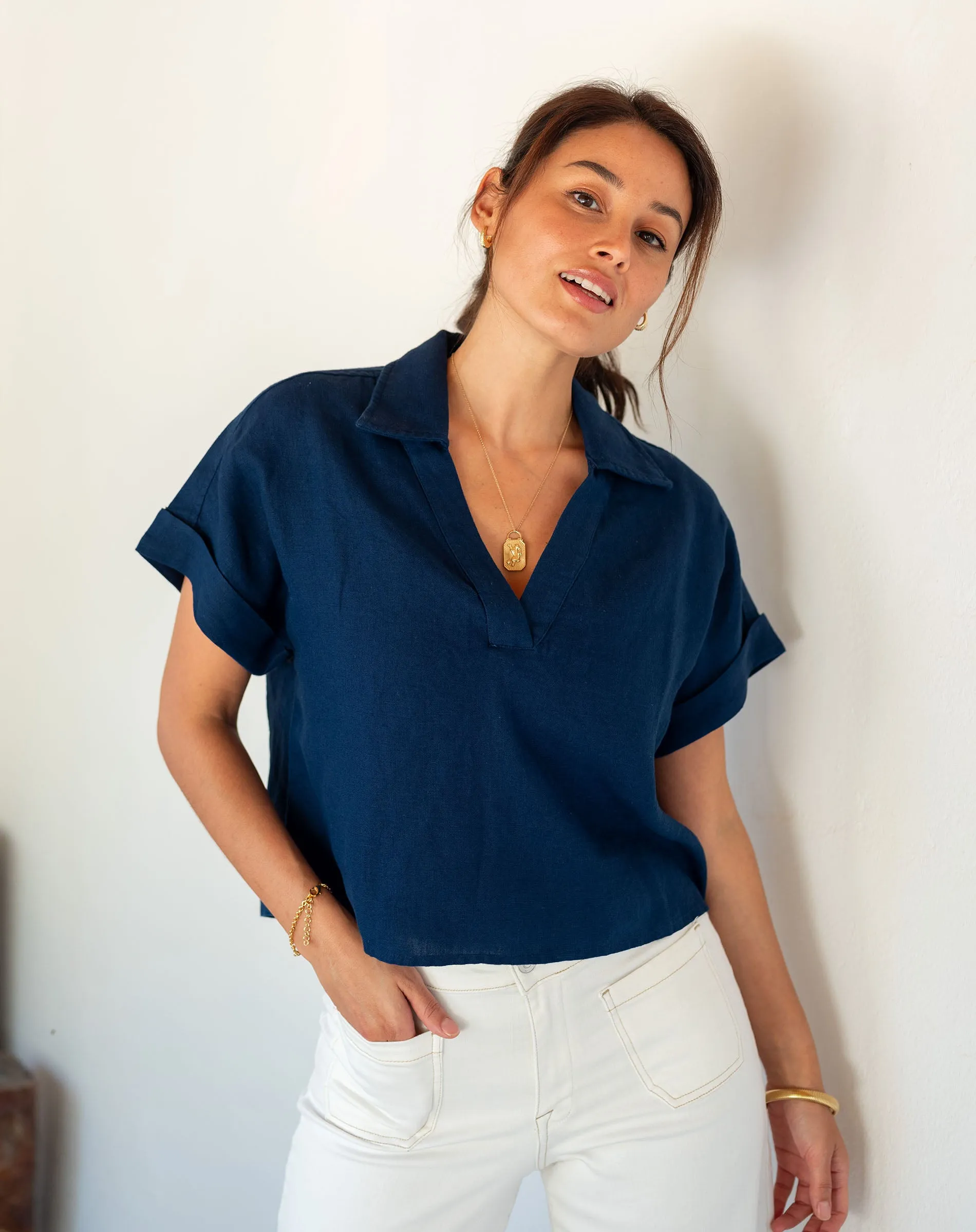Hadley Boxy Linen Top