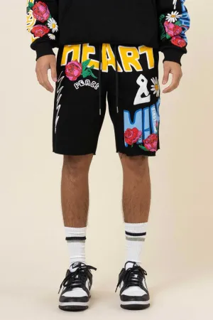 HEART & MIND FLOWER PUFF PRINT SHORT