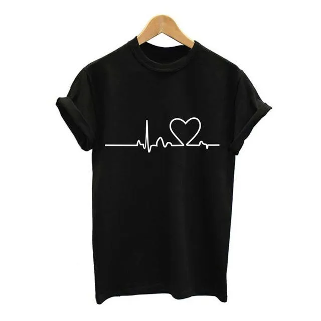 Heartbeat Printed T-shirts