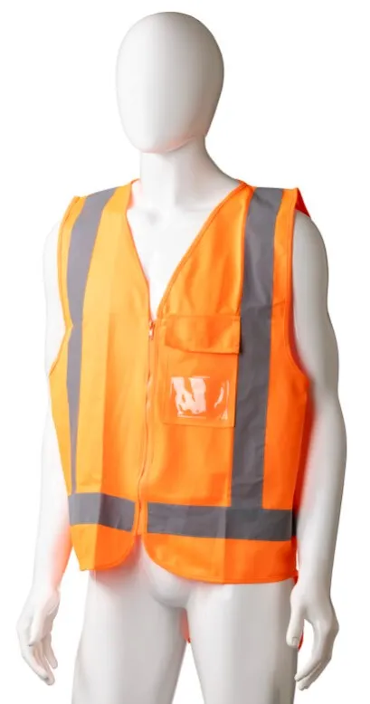 High Visibility Day/Night Safety Vest, Orange, Large Size x 24's Pack